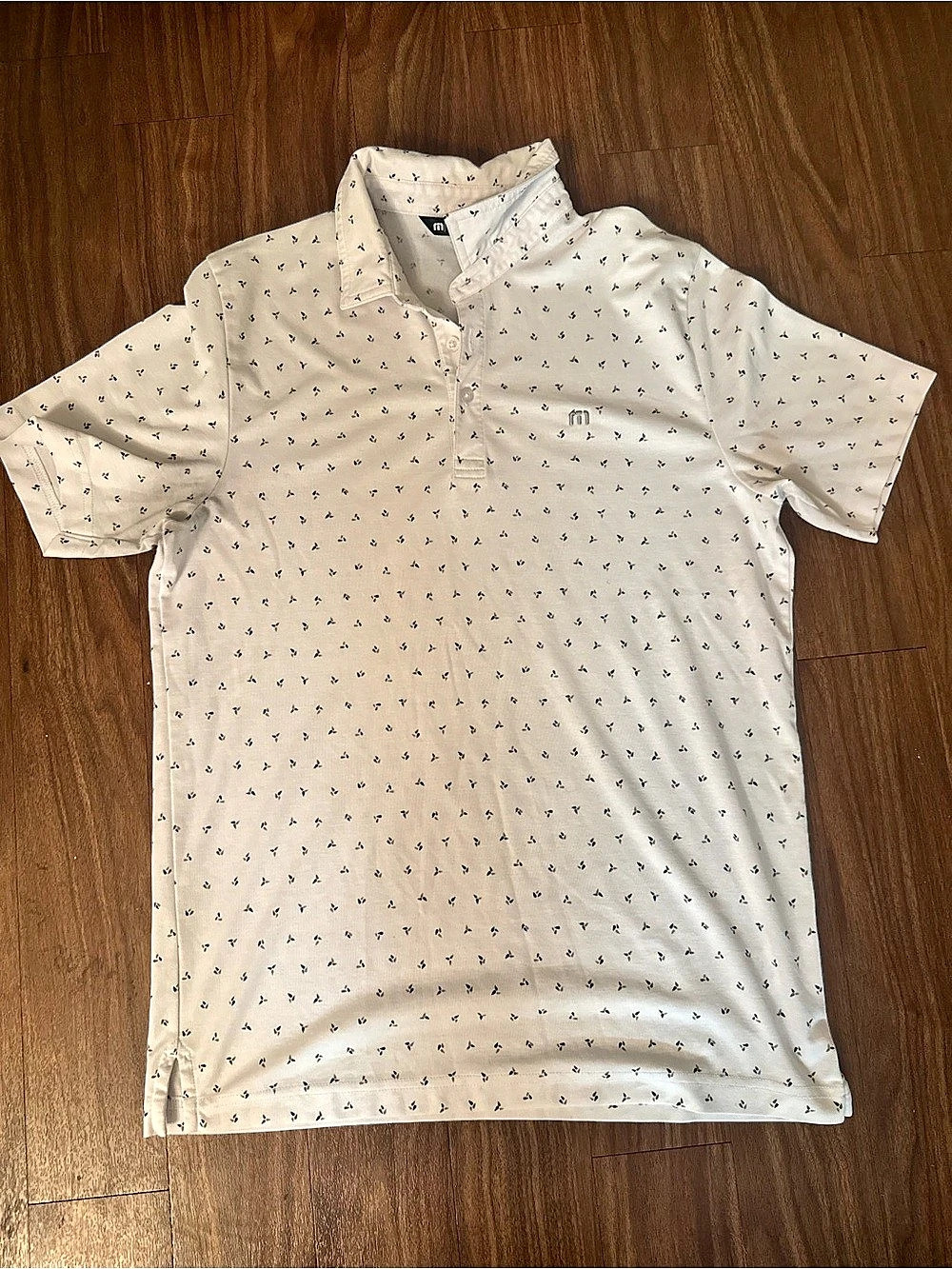 TravisMathew Mesic Polo Men's Geometric Polo White Medium